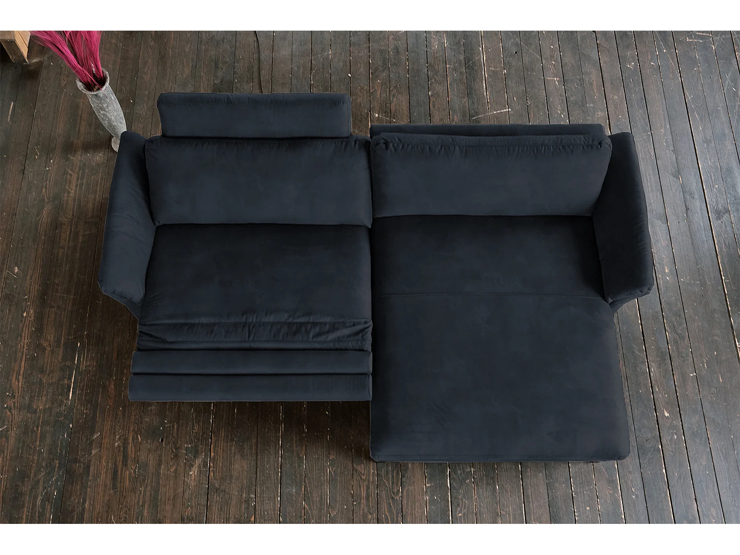 Hoekbank - Zwart Geweven stof - MALTA