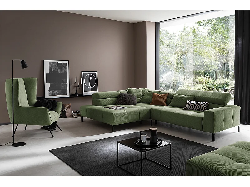 Ecksofa - Grün Cord - OHIO