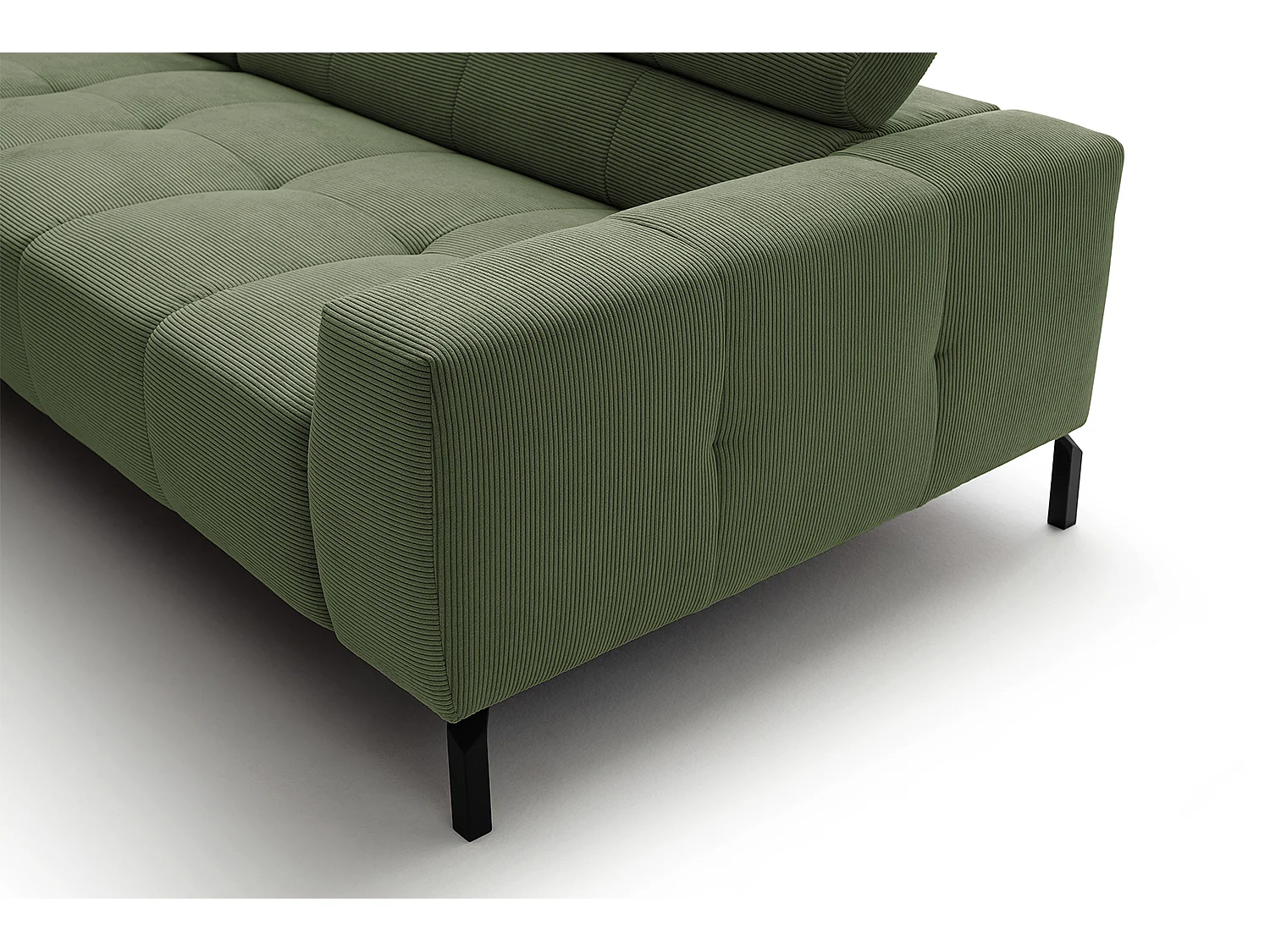 Canapé d'angle - Vert Velours côtelé - OHIO