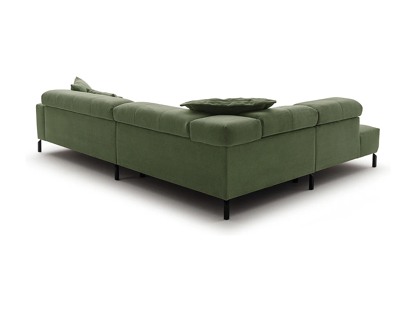 Canapé d'angle - Vert Velours côtelé - OHIO