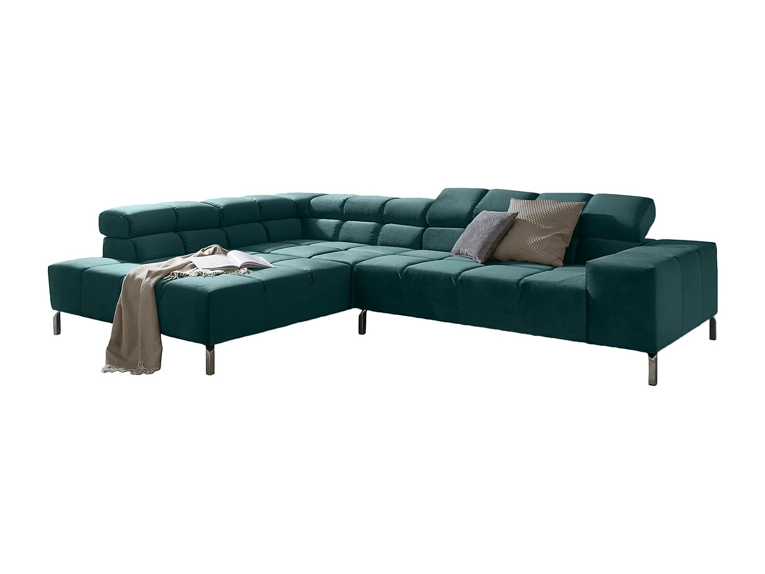 Ecksofa - Smaragdgrün Velvet - NELSON