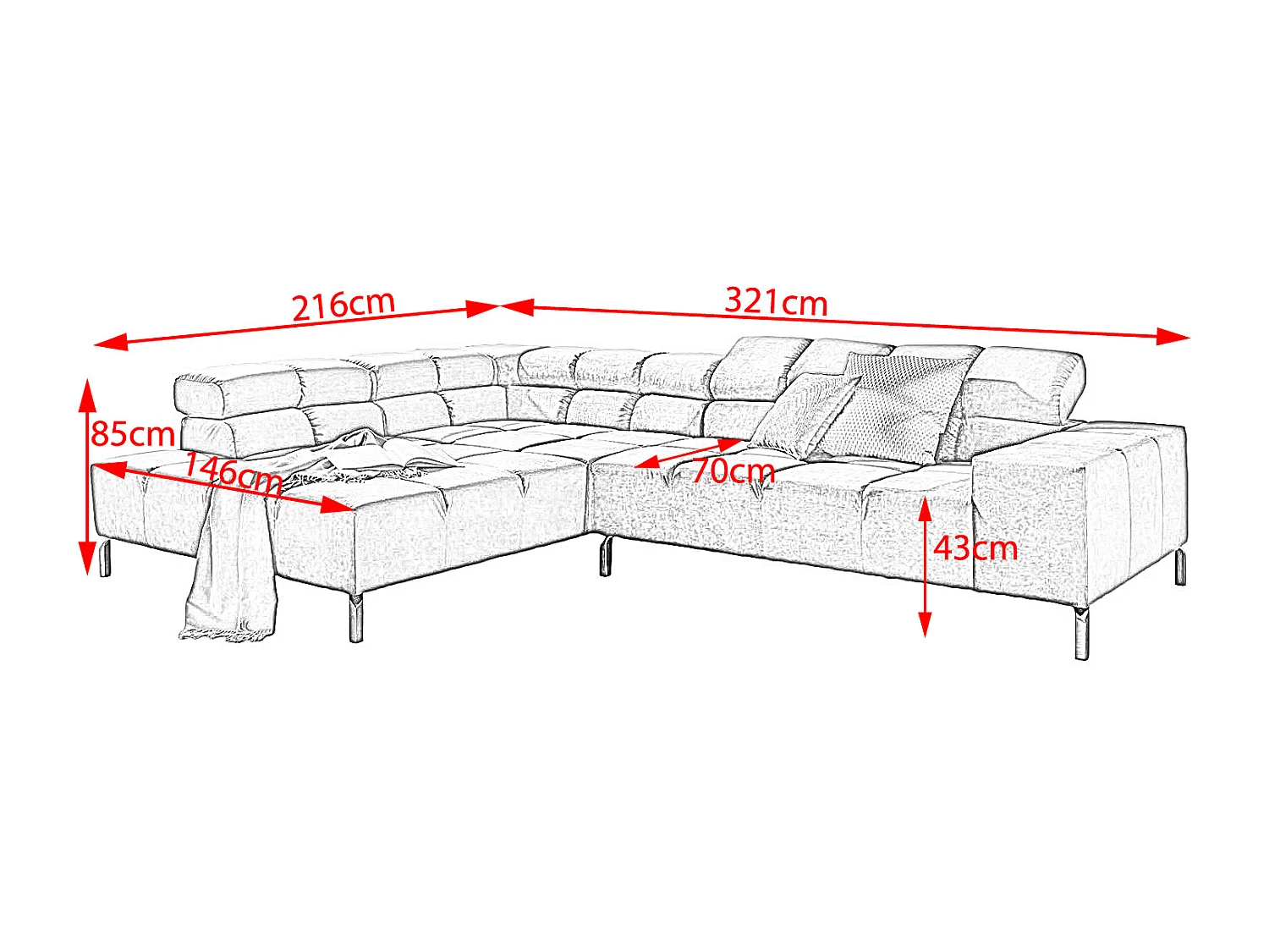 Ecksofa - Smaragdgrün Velvet - NELSON