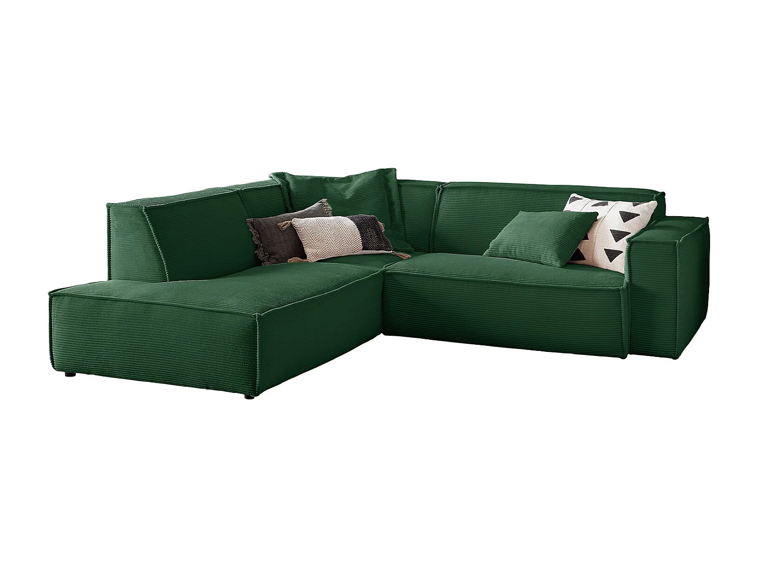 Ecksofa - Smaragdgrün Cord - SAMU