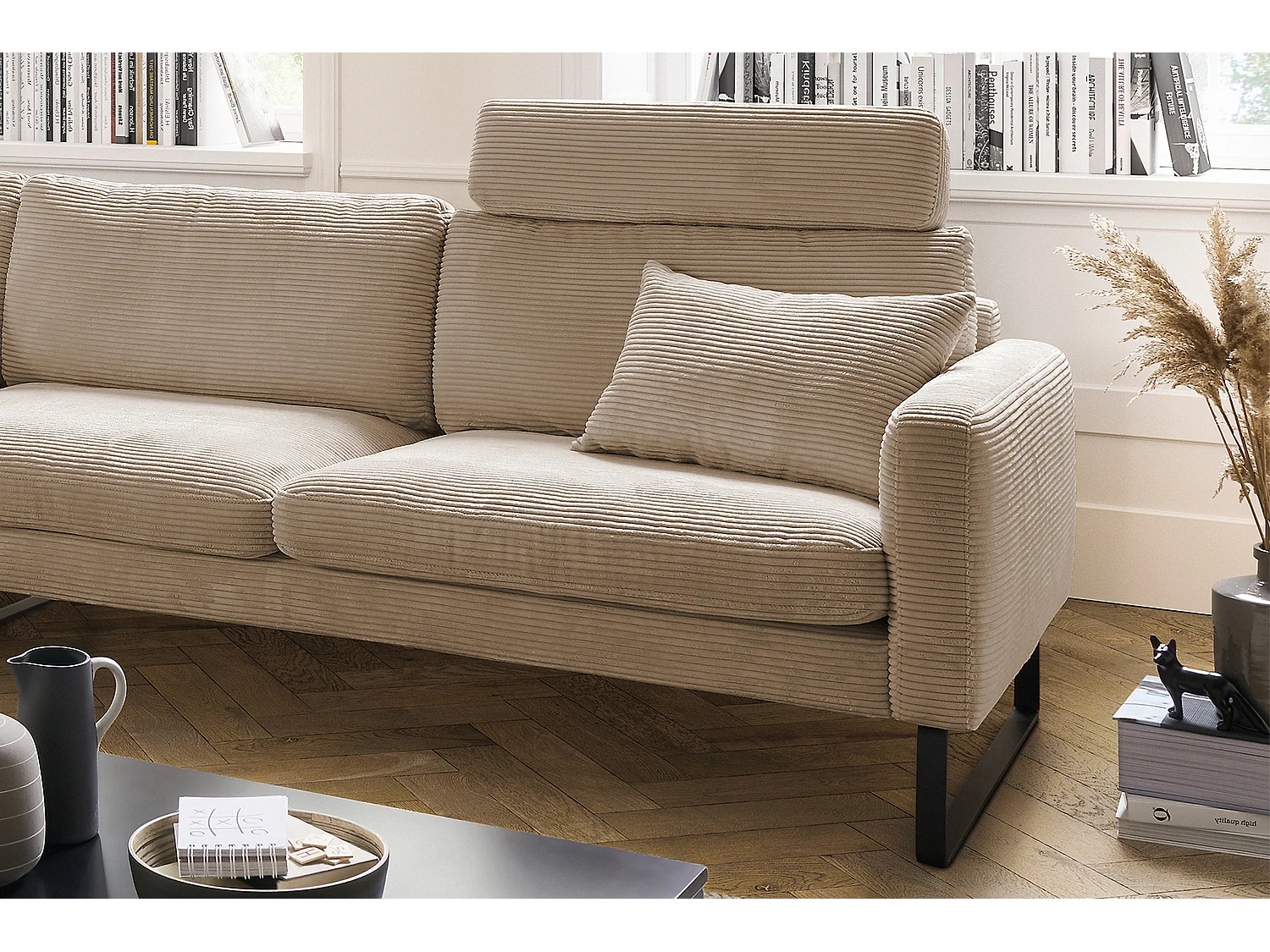 Ecksofa - Taupe Cord - RICARDA