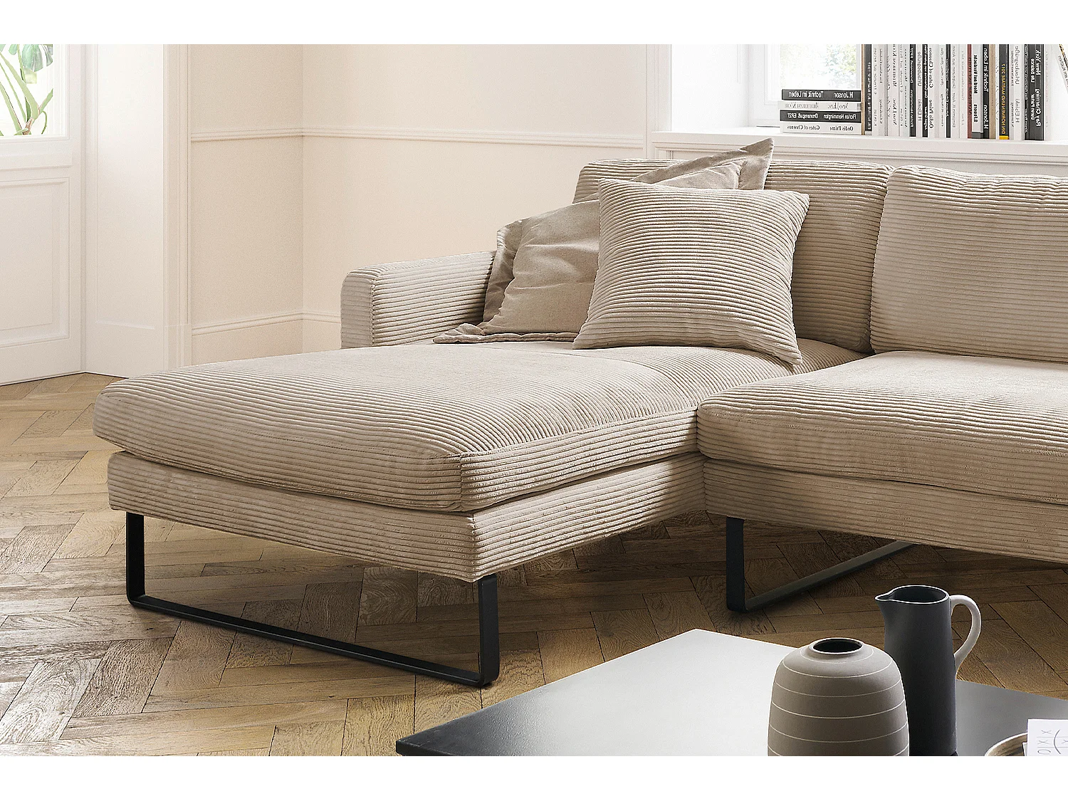 Ecksofa - Taupe Cord - RICARDA
