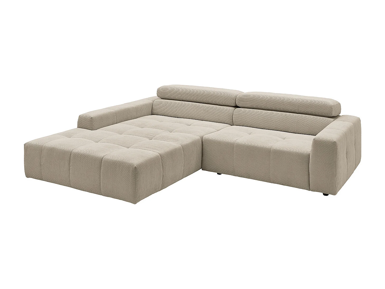 Ecksofa - Beige Cord - RENO
