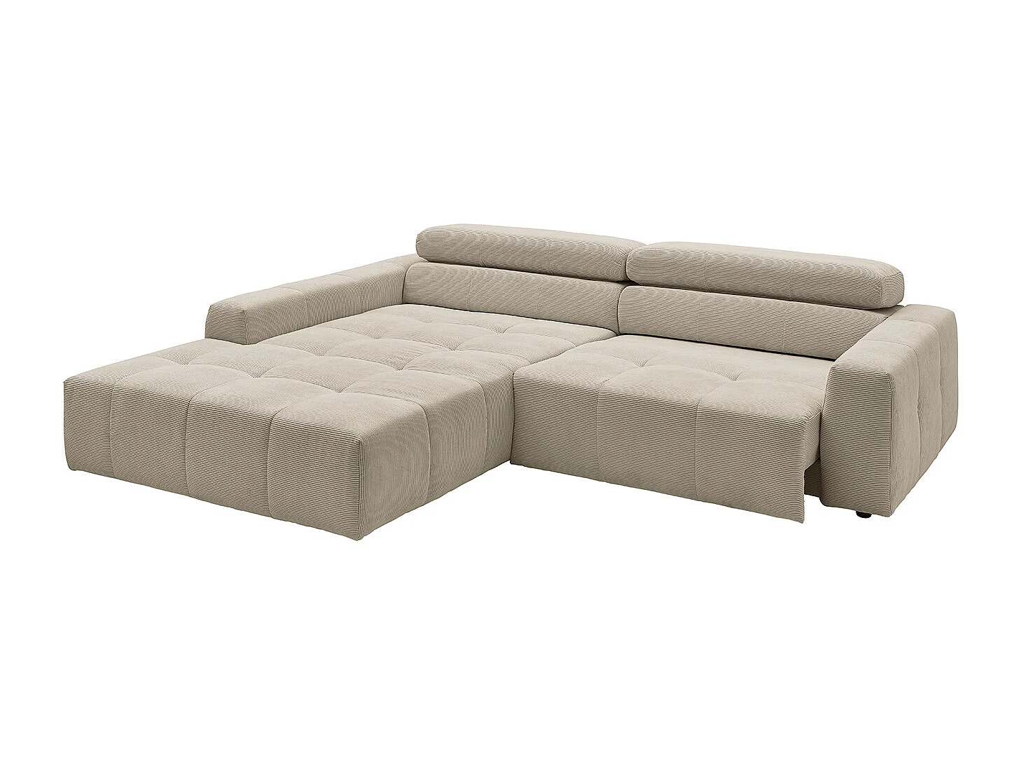Ecksofa - Beige Cord - RENO