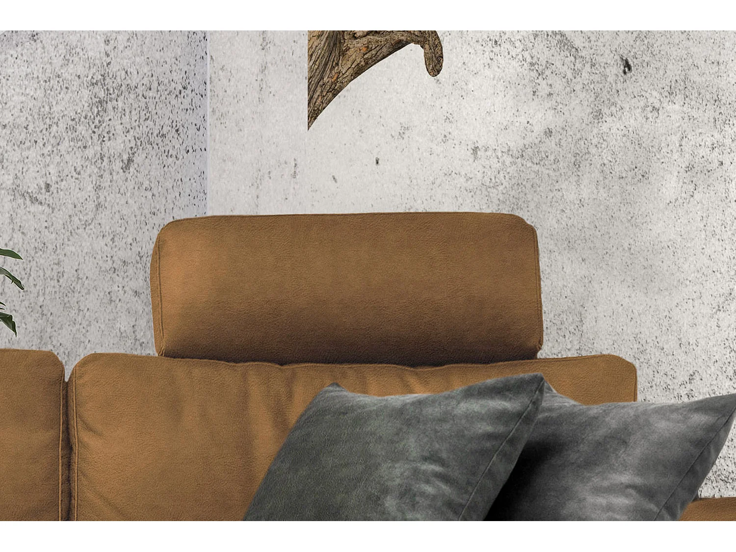 Ecksofa - Orange Webstoff - LOLA