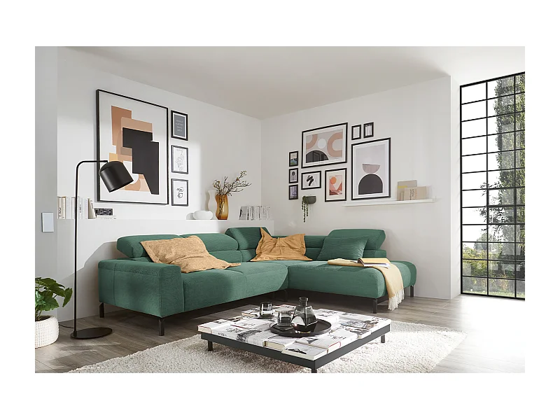 Divano - verde smeraldo Velluto a coste - DELIA