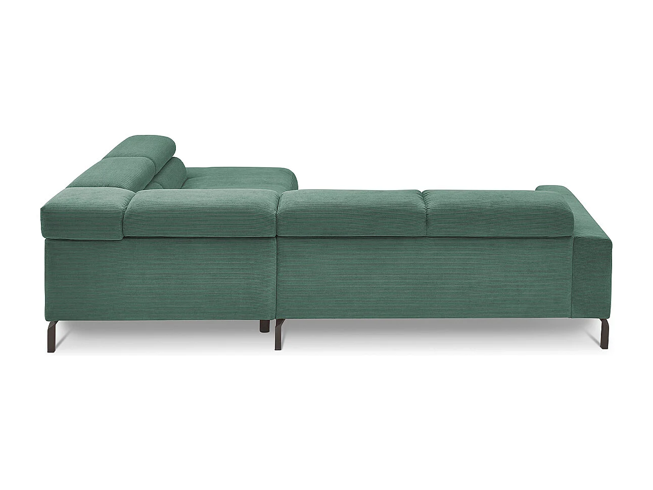Ecksofa - Smaragdgrün Cord - DELIA