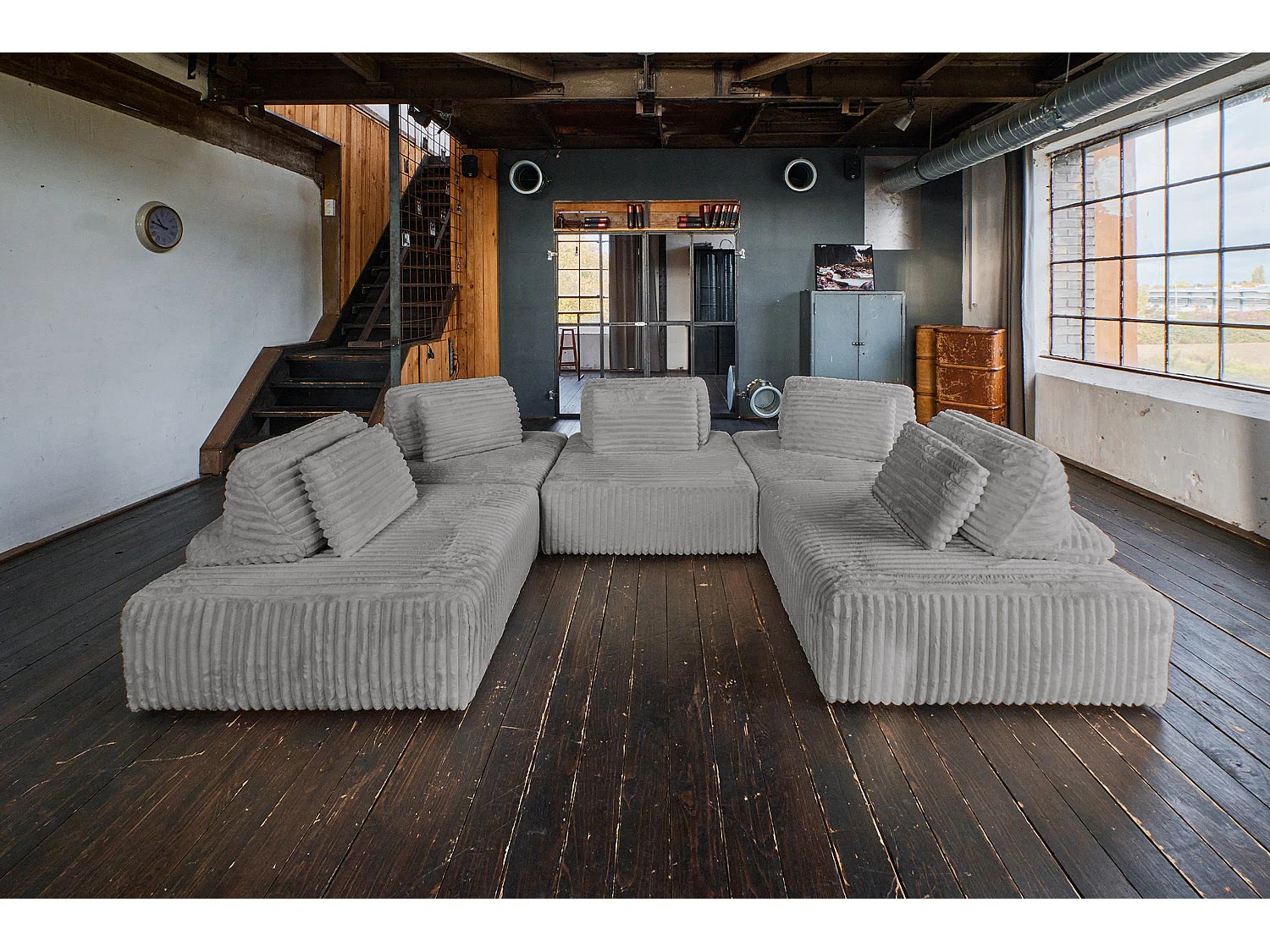 Modulsofa - Grau Cord - WIOLO SOFT