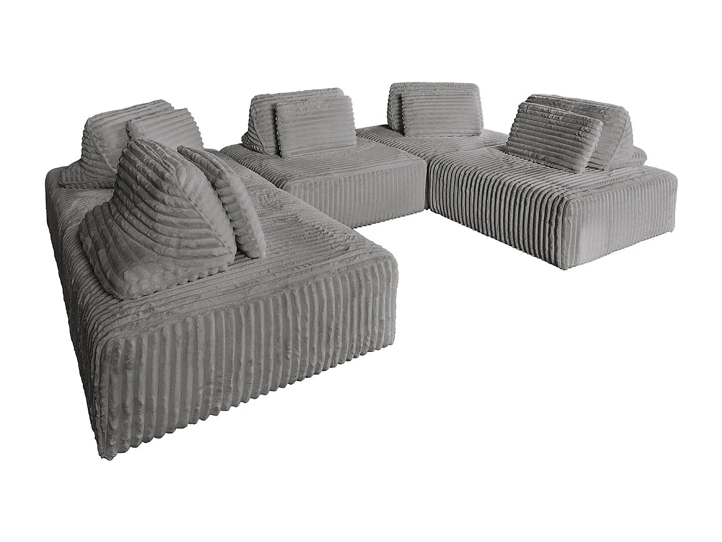 Modulsofa - Grau Cord - WIOLO SOFT
