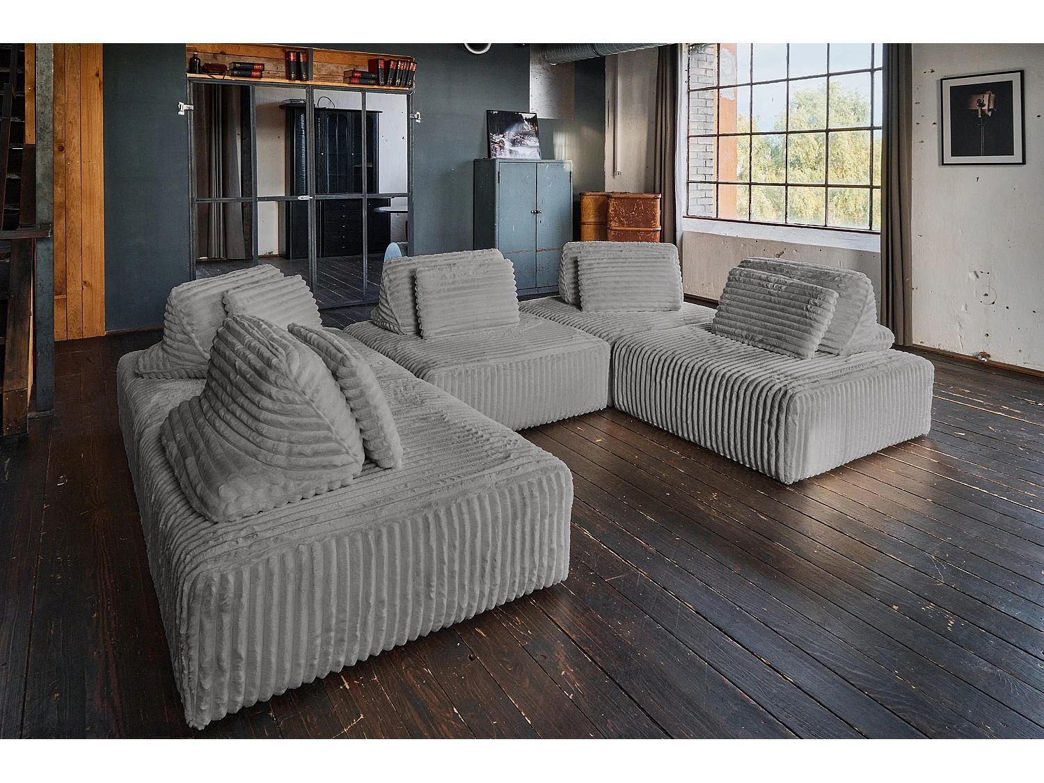 Modulsofa - Grau Cord - WIOLO SOFT