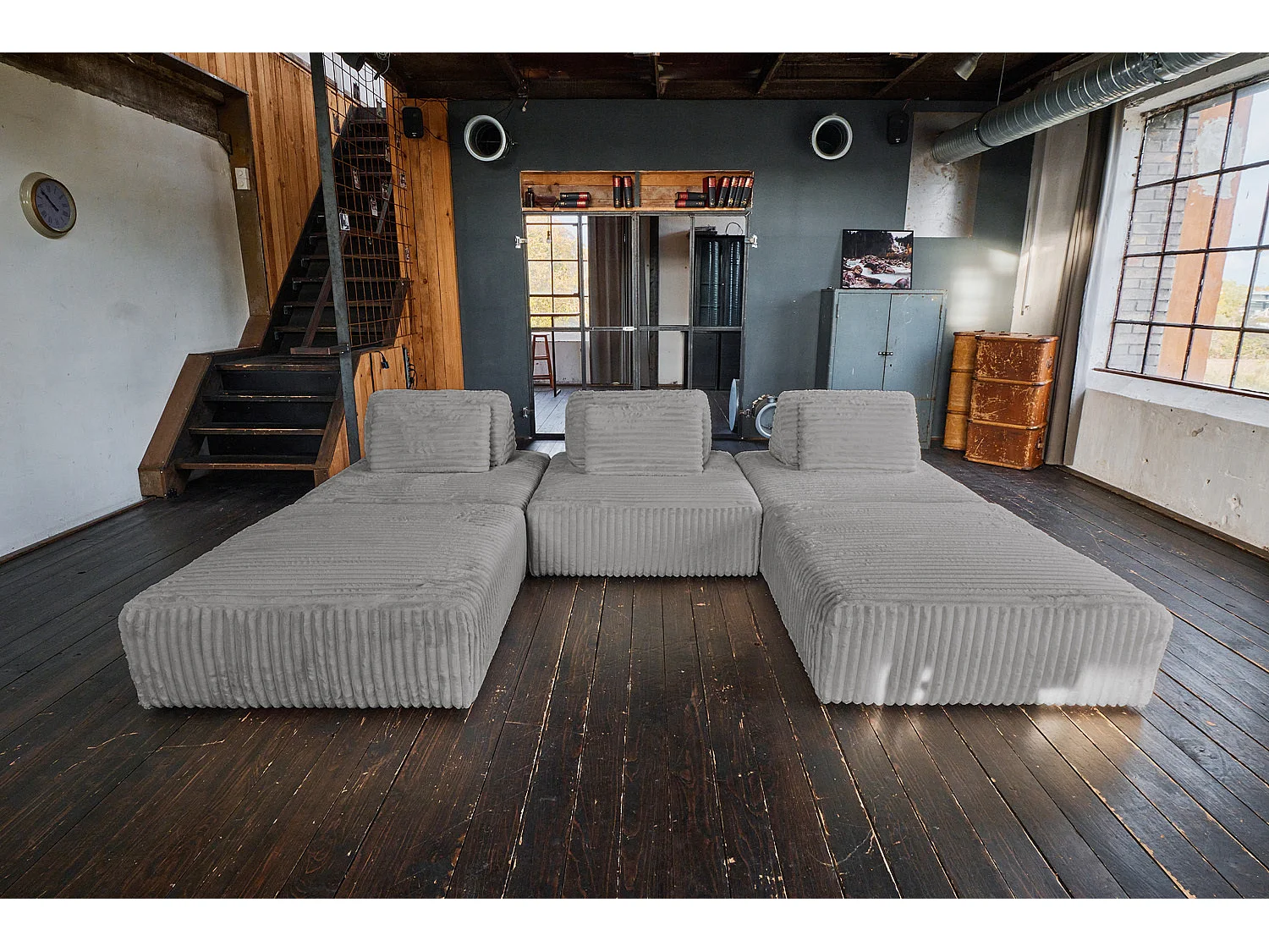 Modulsofa - Grau Cord - WIOLO SOFT