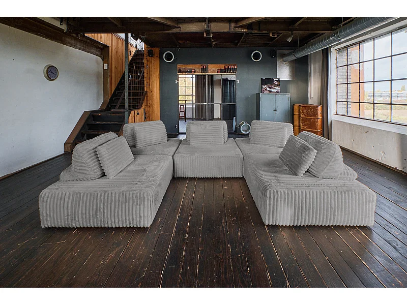 Modulsofa - Grau Cord - WIOLO SOFT