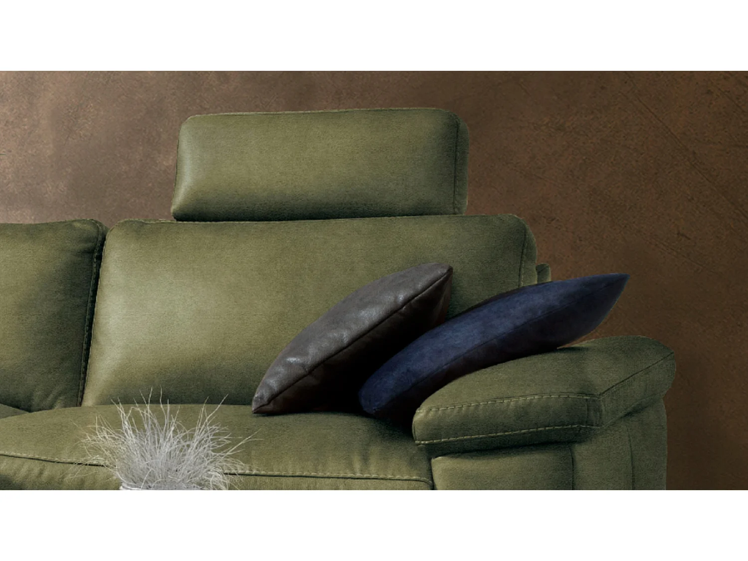 Canapé - vert foncé tissu tissé - LOLA