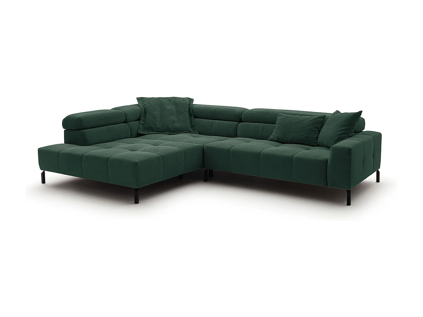 Ecksofa - Smaragdgrün Cord - OHIO