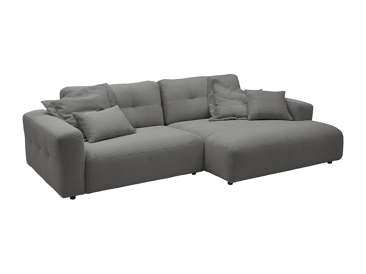 Ecksofa - Grau Cord - MIKA