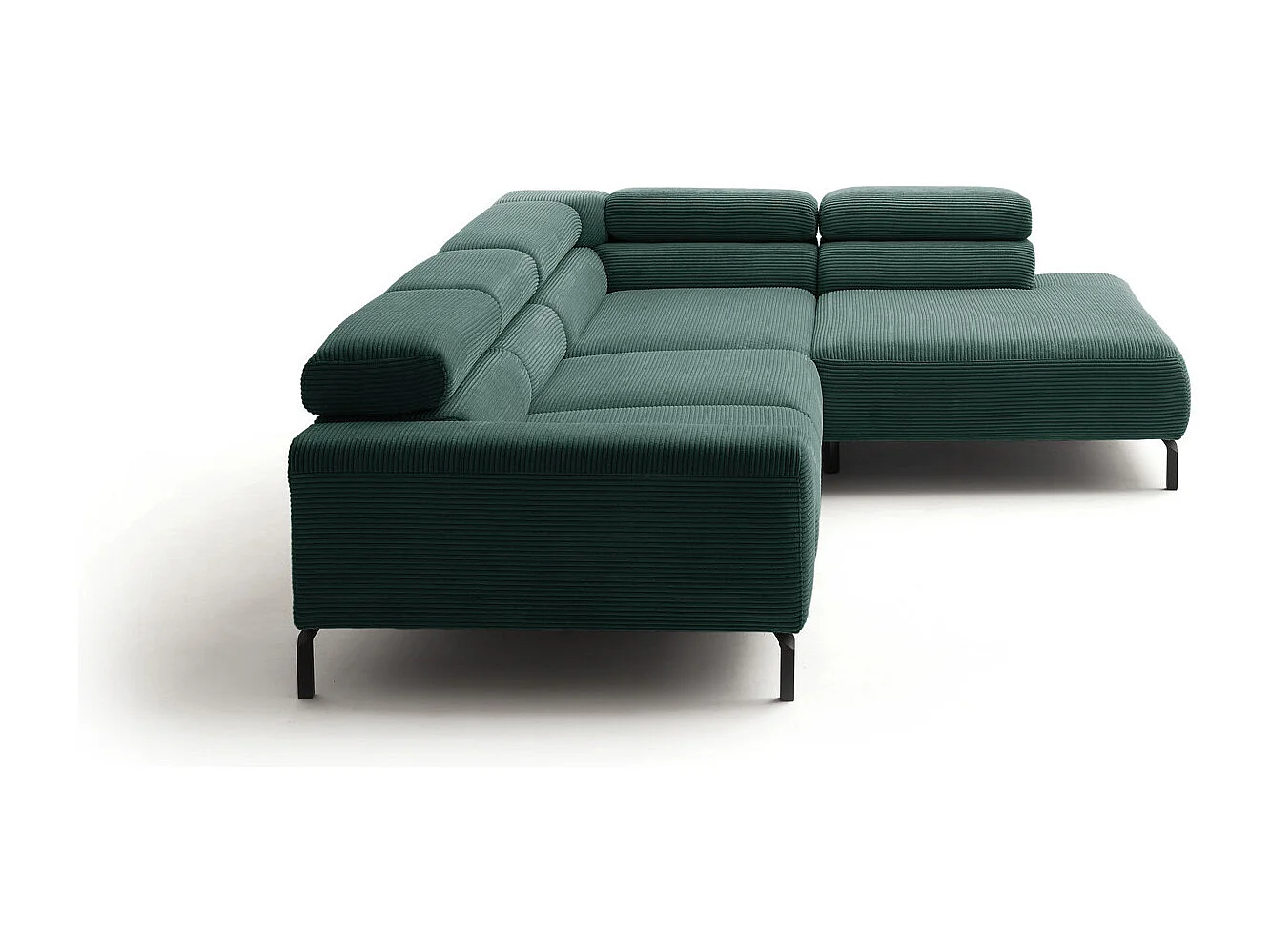 Ecksofa - Smaragdgrün Cord - DELIA