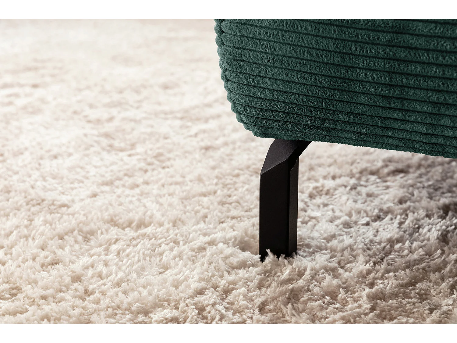 Ecksofa - Smaragdgrün Cord - DELIA