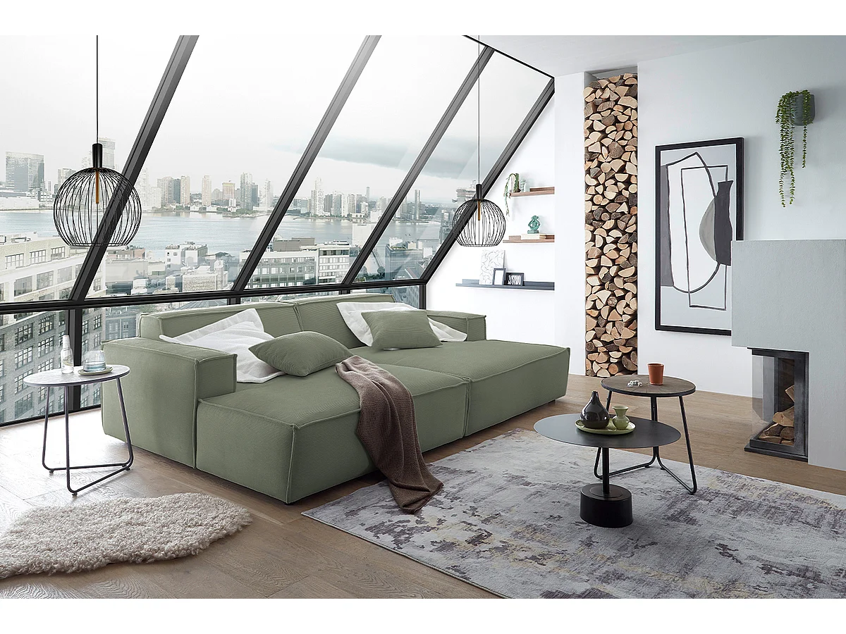 Canapé - vert foncé Velours côtelé - SAMU