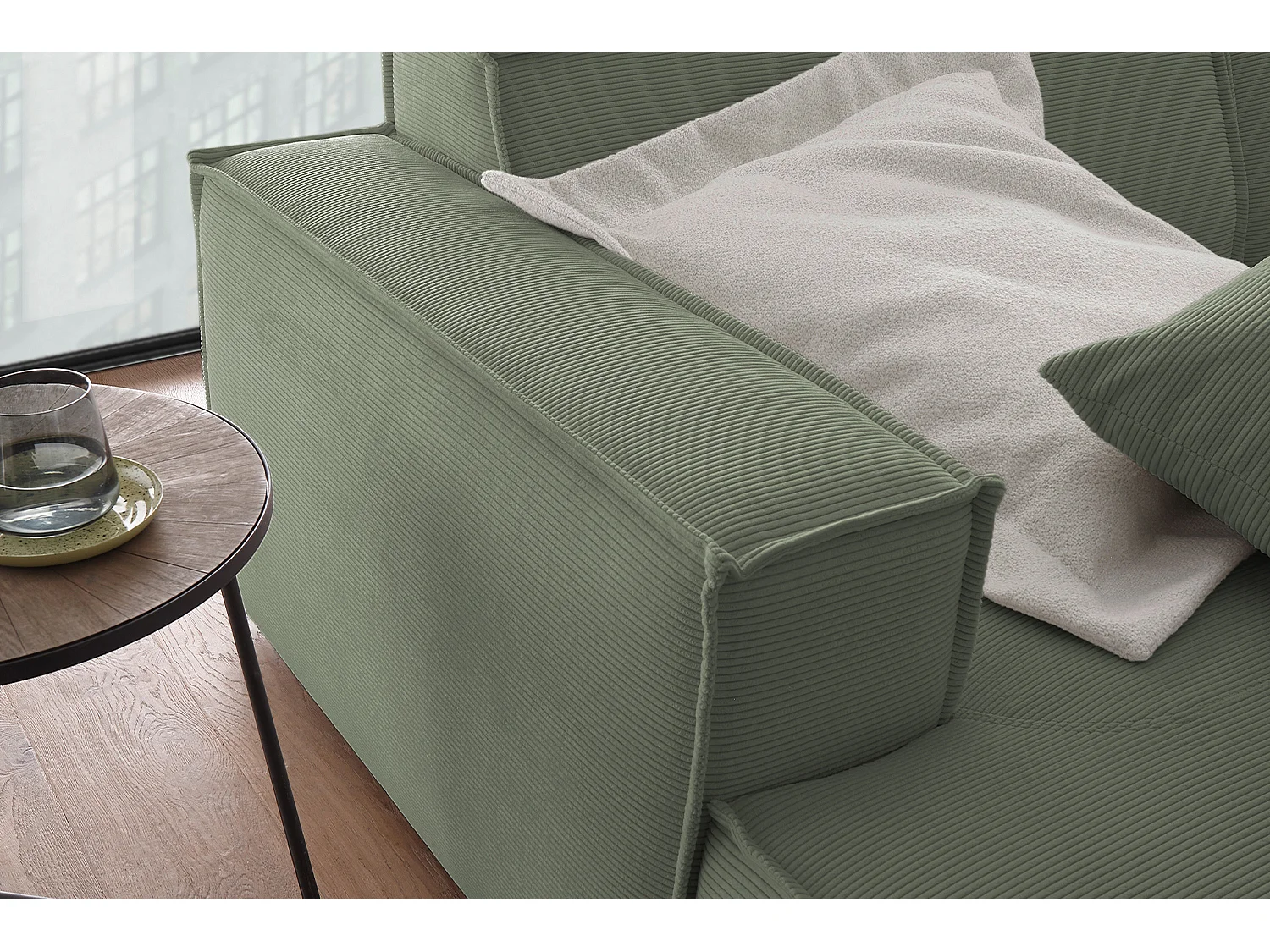 Canapé - vert foncé Velours côtelé - SAMU