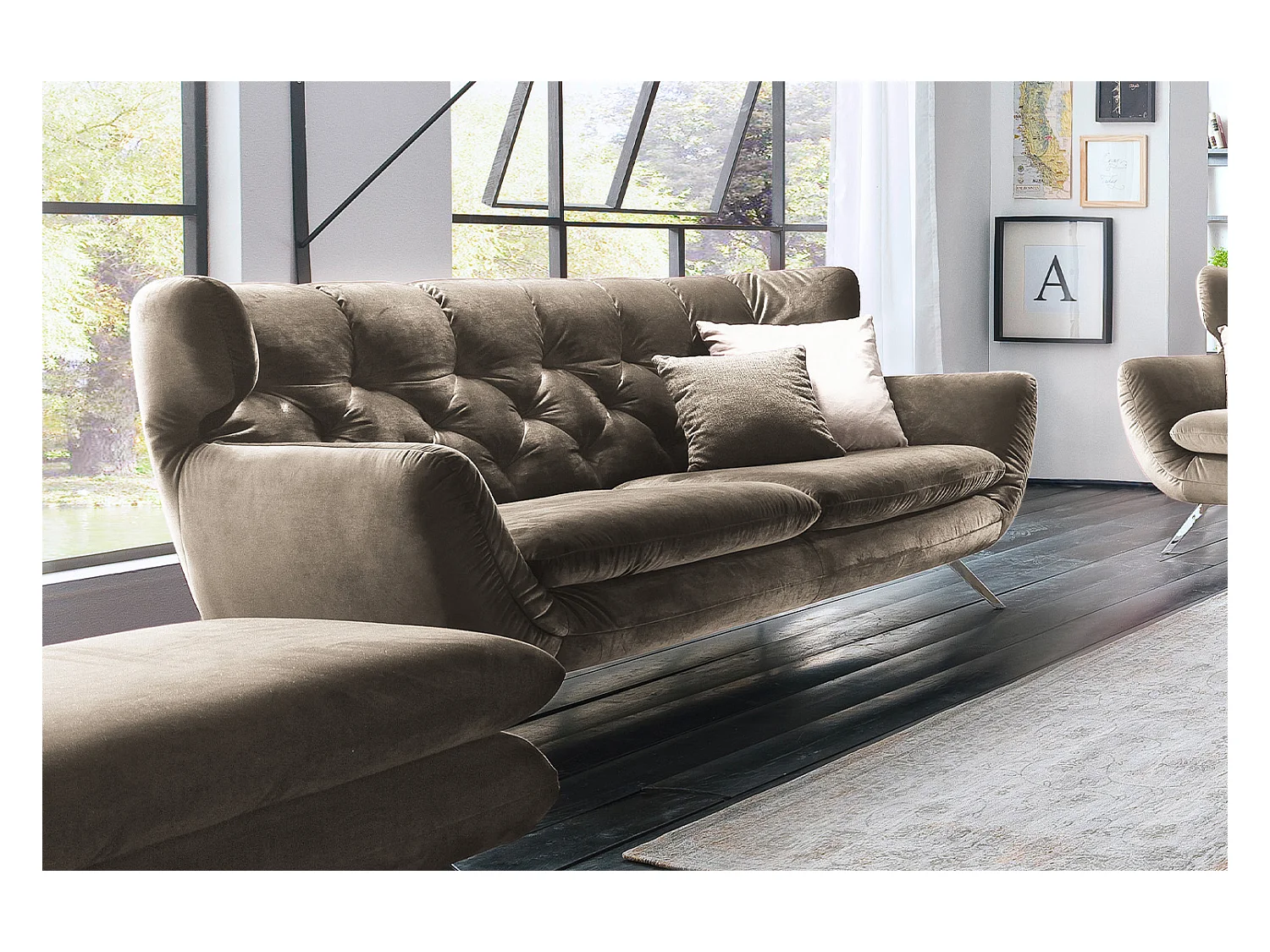 Sofa - Braun Velvet - CHARME