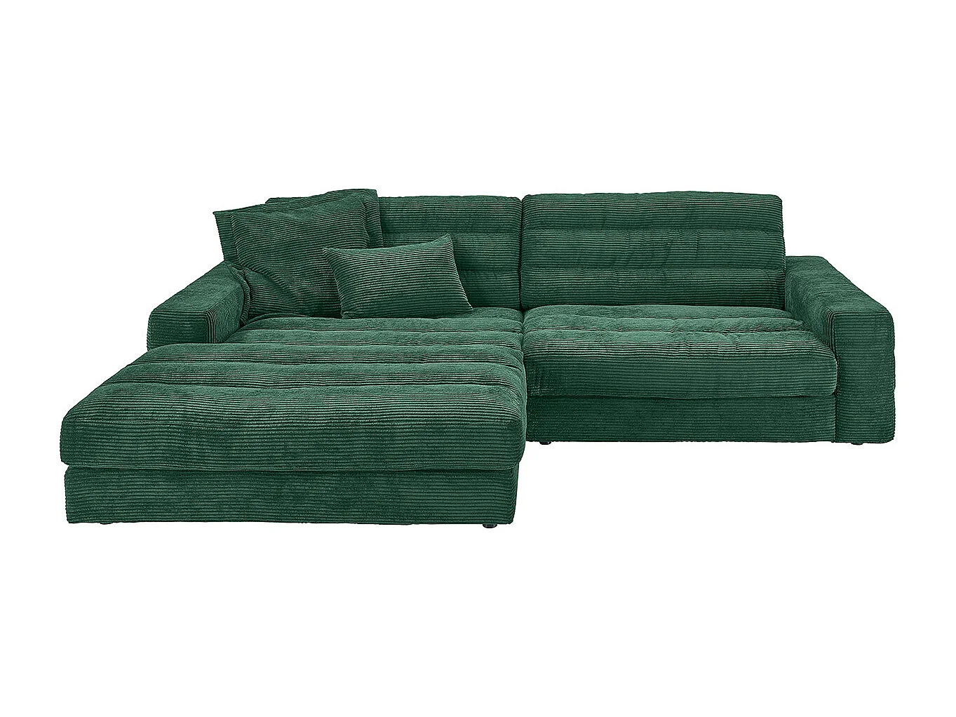 Ecksofa - Smaragdgrün Cord - LANA
