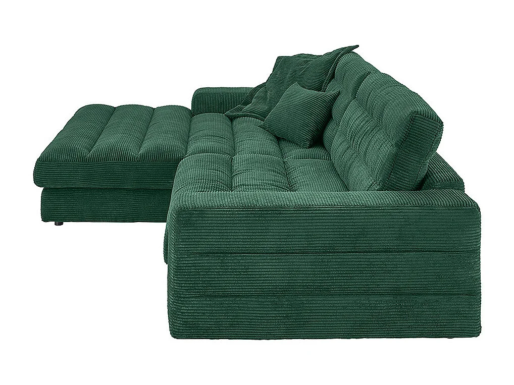 Ecksofa - Smaragdgrün Cord - LANA