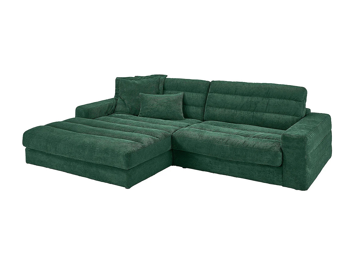 Ecksofa - Smaragdgrün Cord - LANA