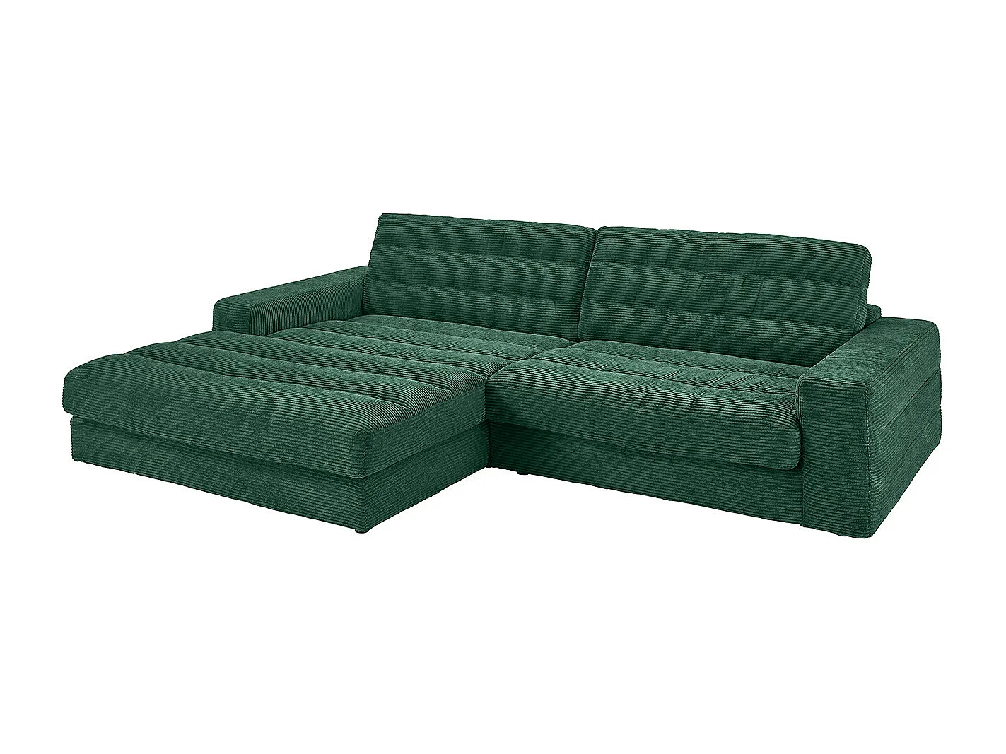 Ecksofa - Smaragdgrün Cord - LANA