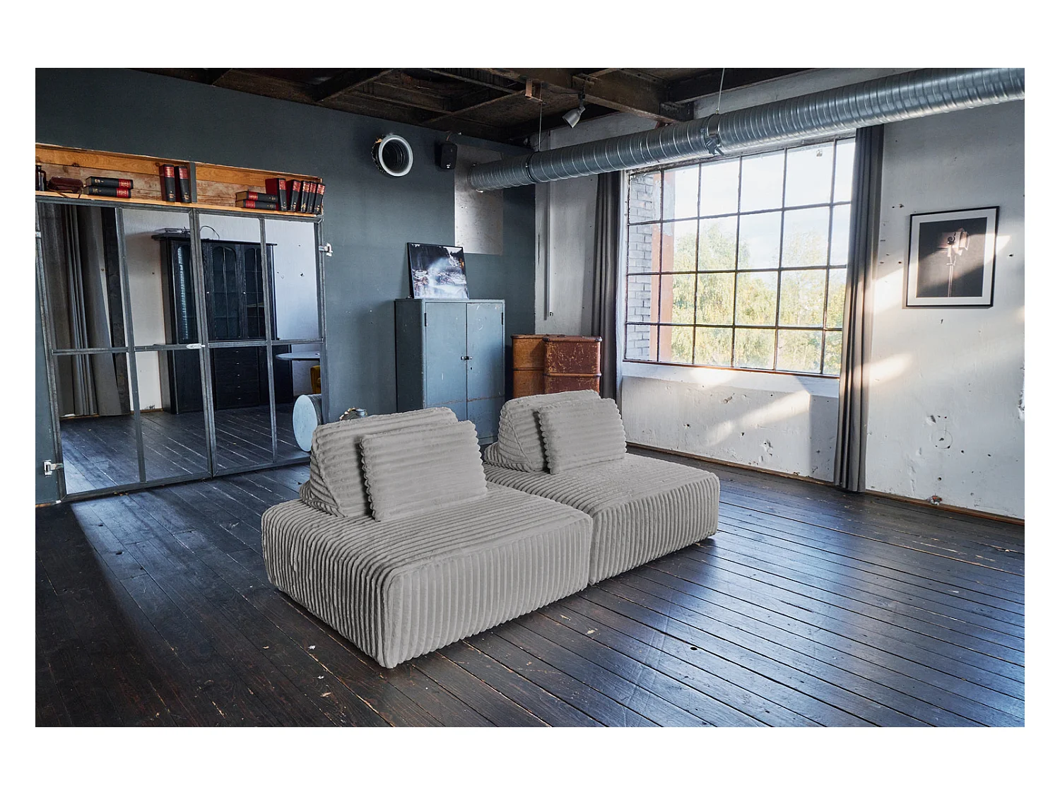 Modulsofa - Grau Cord - WIOLO SOFT