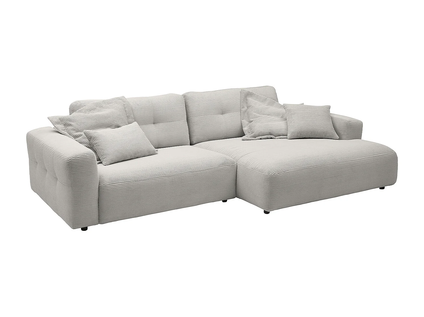 Ecksofa - Hellgrau Cord - MIKA