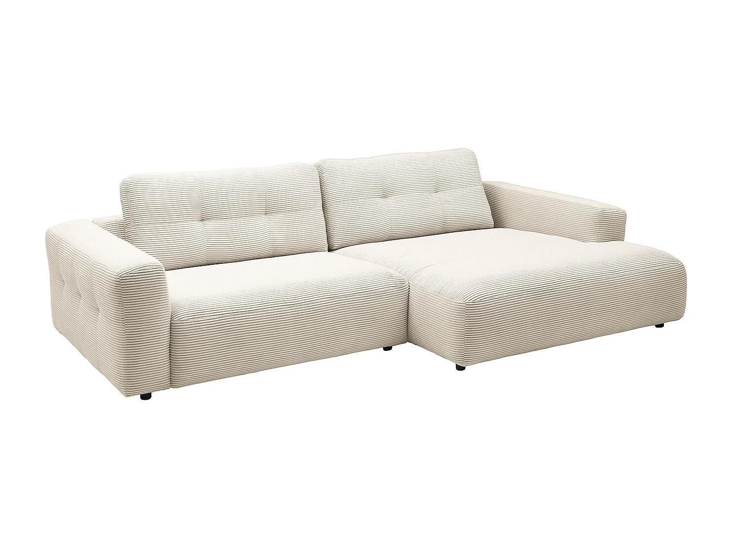 Ecksofa - Cremeweiß Cord - MIKA