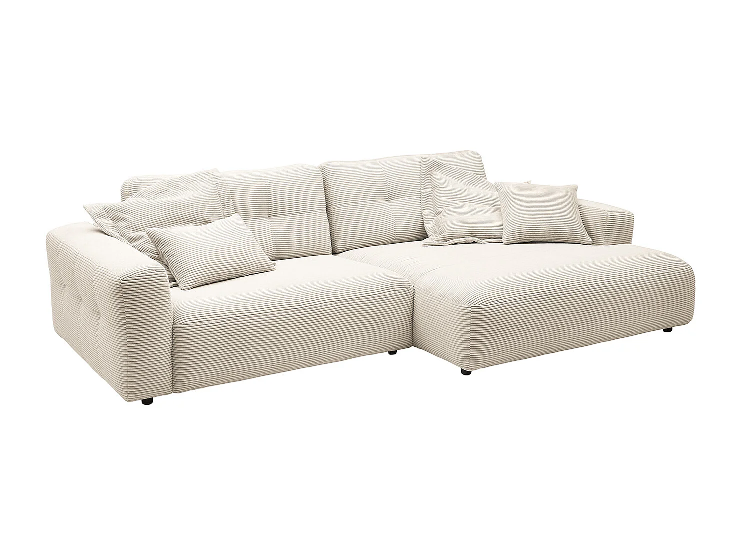 Ecksofa - Cremeweiß Cord - MIKA