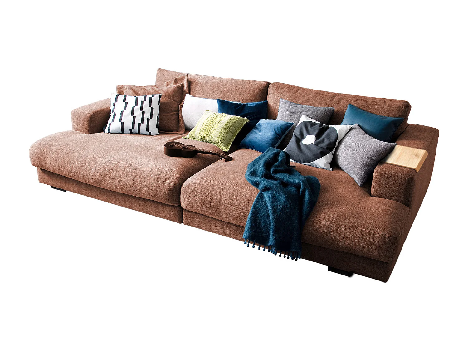 Divano - marrone tessuto intrecciato - MADELINE