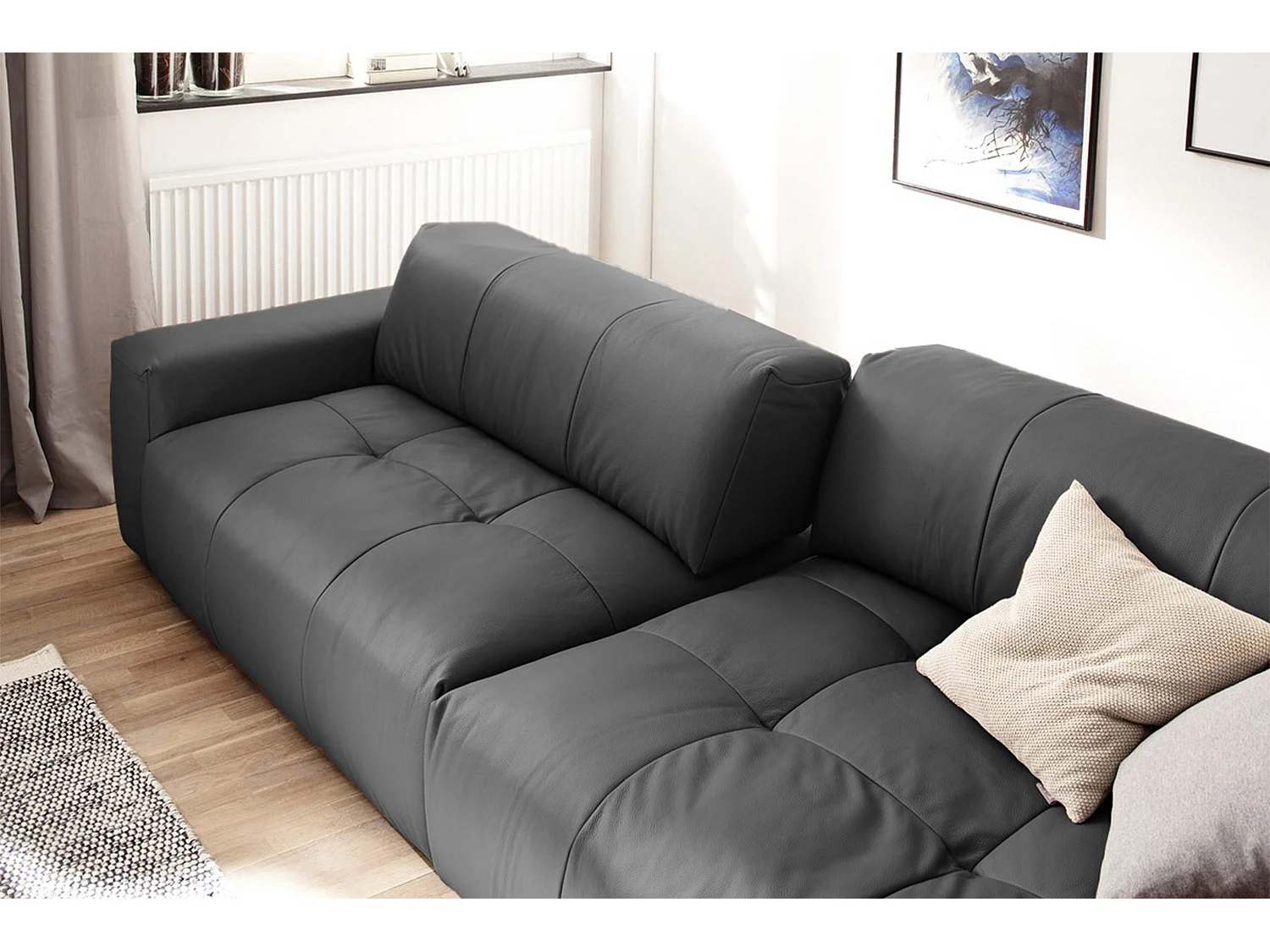 Ledersofa - Schwarz Leder - PALACE