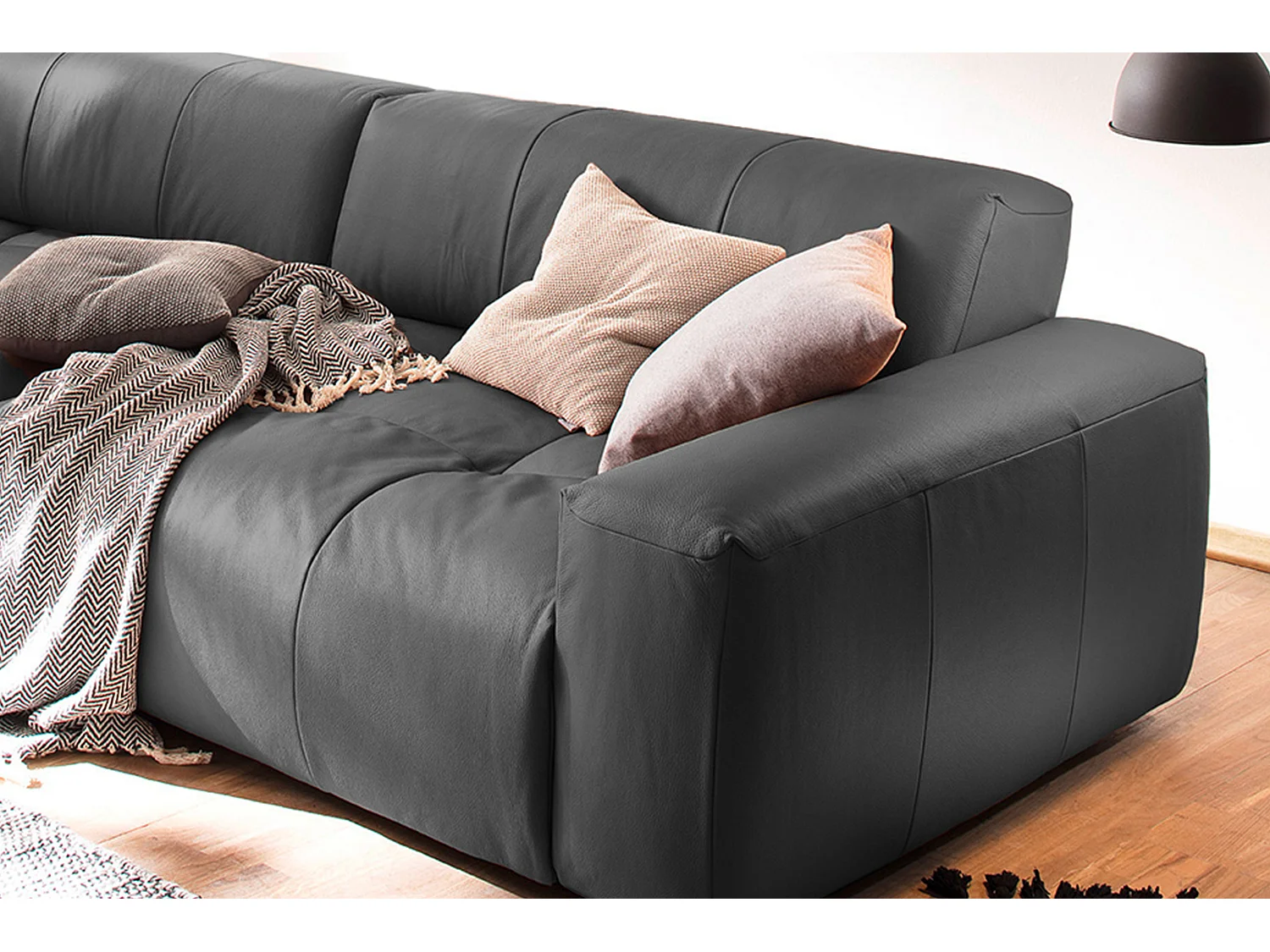 Ledersofa - Schwarz Leder - PALACE