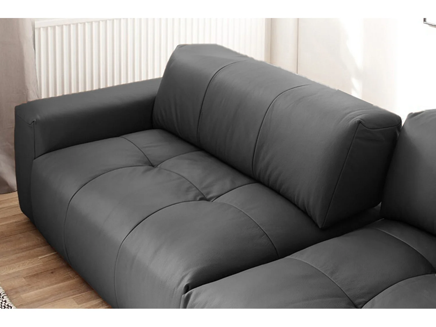 Ledersofa - Schwarz Leder - PALACE