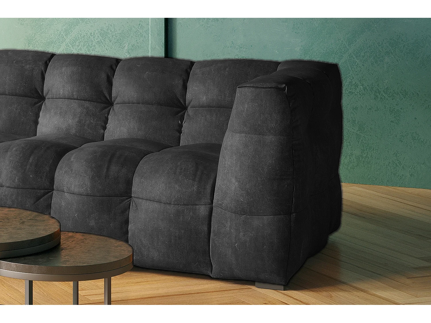 Ecksofa - Anthrazit Velvet - ROSARIO