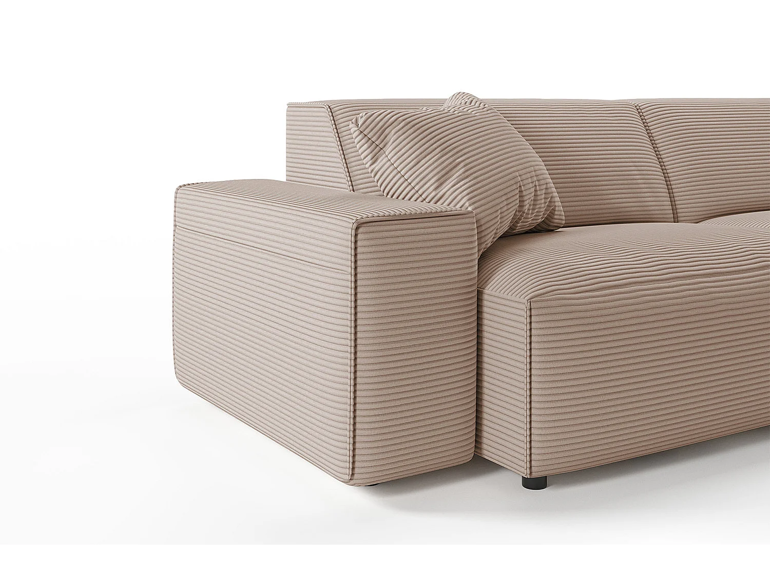 Canapé - taupe Velours côtelé - RANI