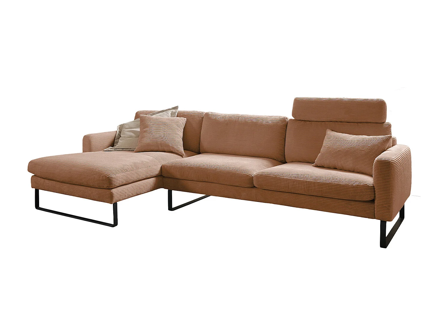 Ecksofa - Braun Cord - RICARDA