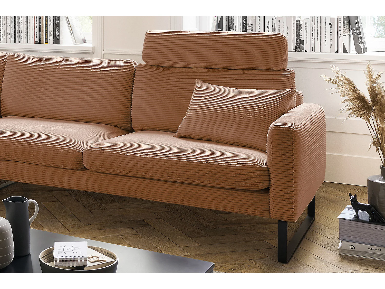 Ecksofa - Braun Cord - RICARDA