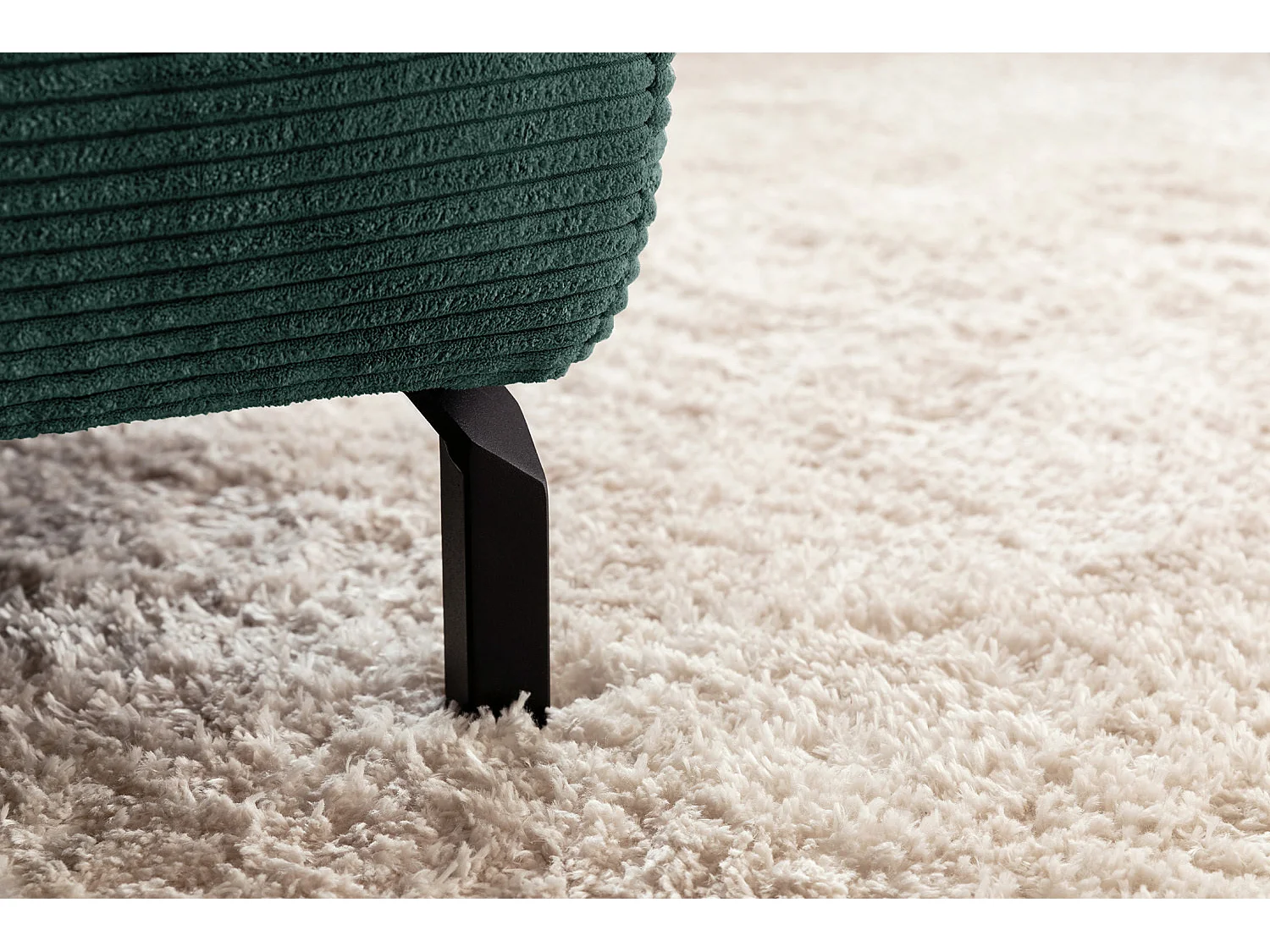 Canapé - vert émeraude Velours côtelé - DELIA