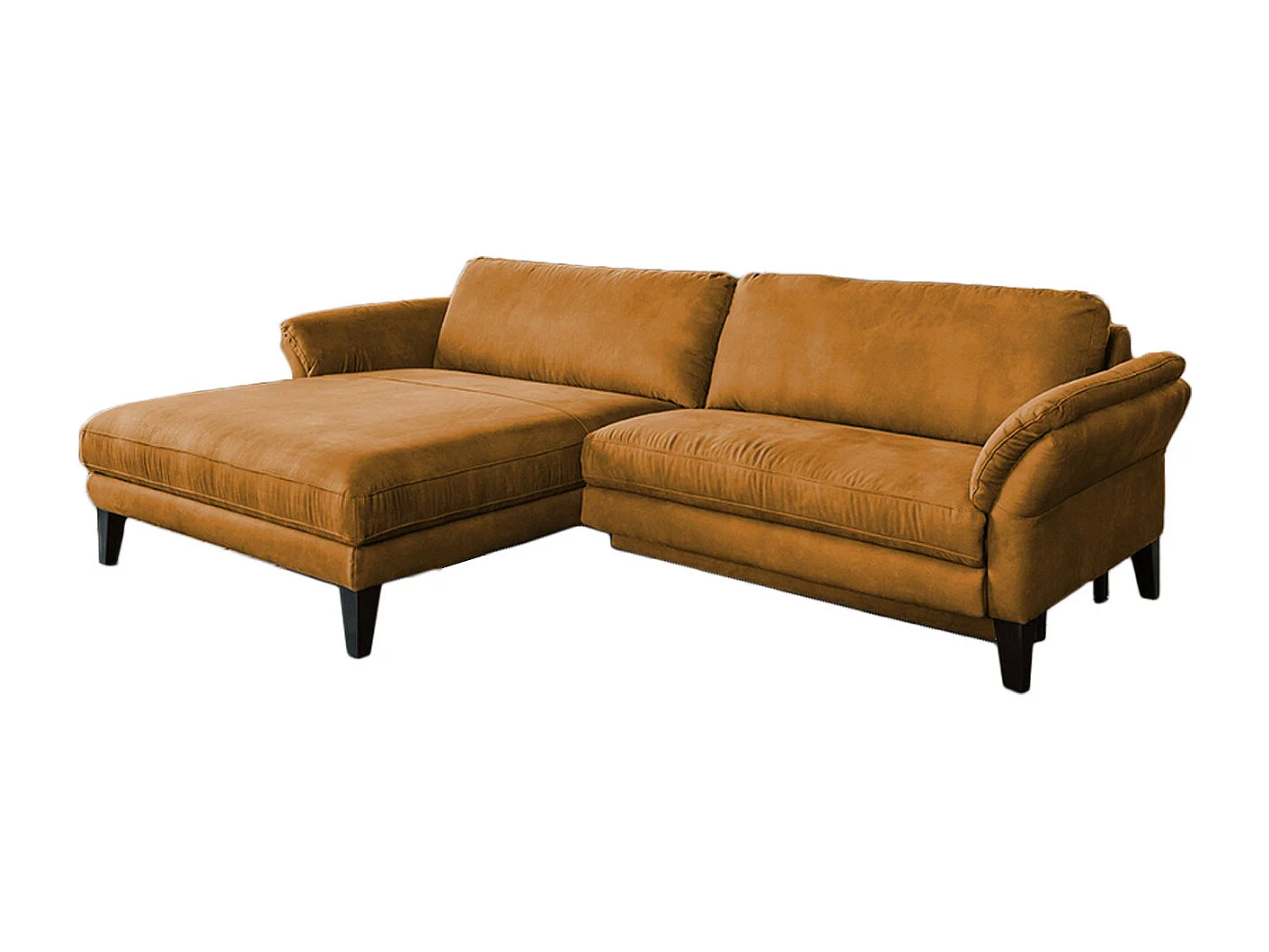 Ecksofa - Rotbraun Webstoff - MALTA