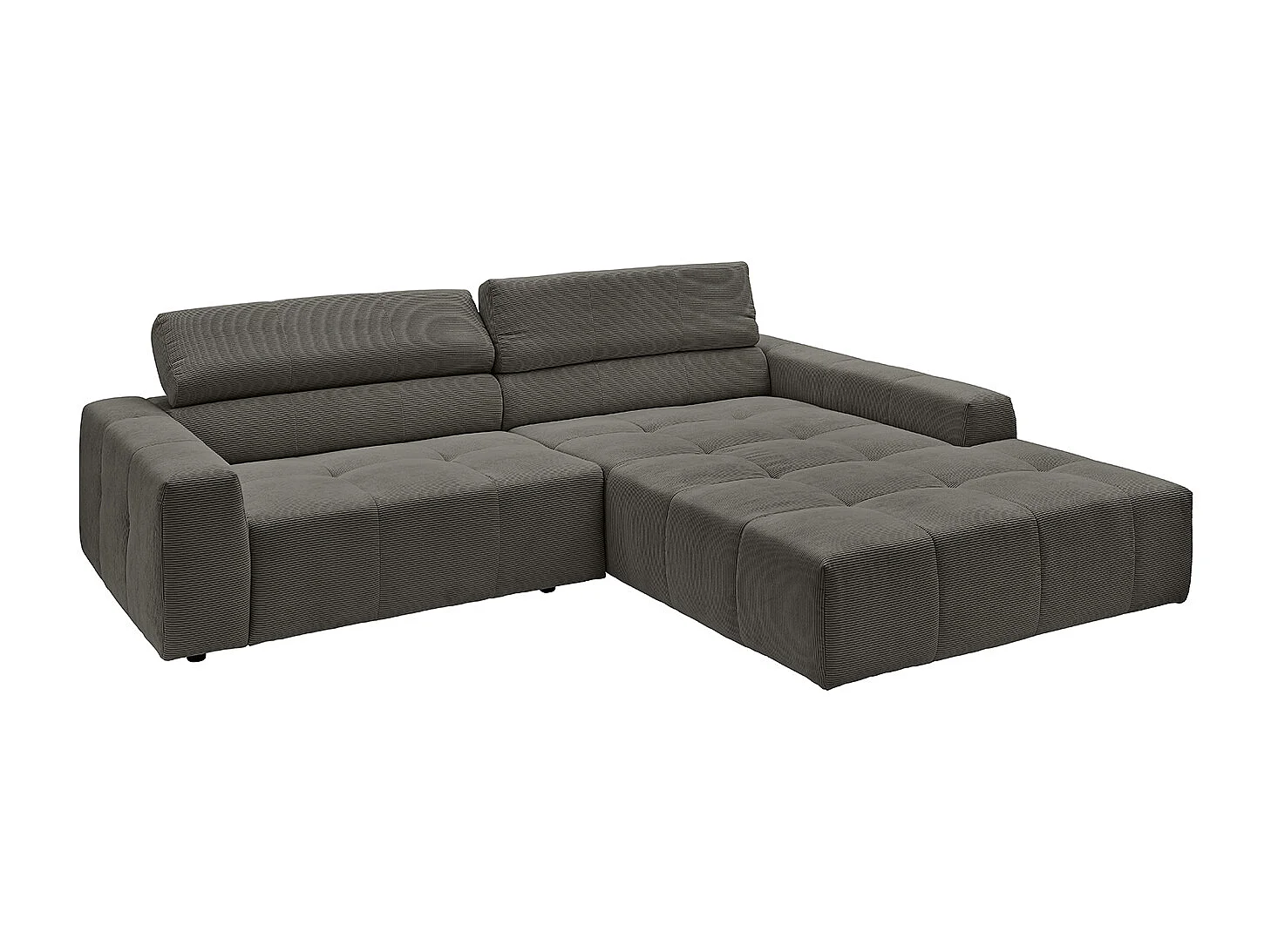 Canapé - anthracite Velours côtelé - RENO