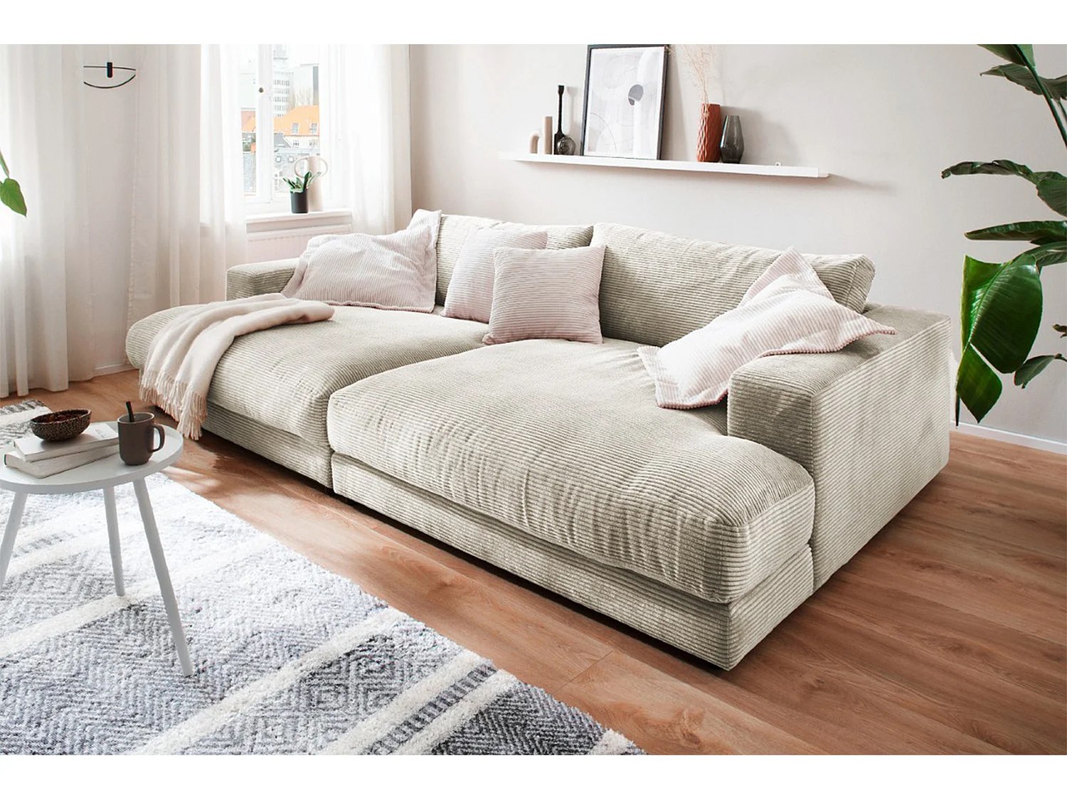 Bigsofa - Cremeweiß Cord - MADELINE