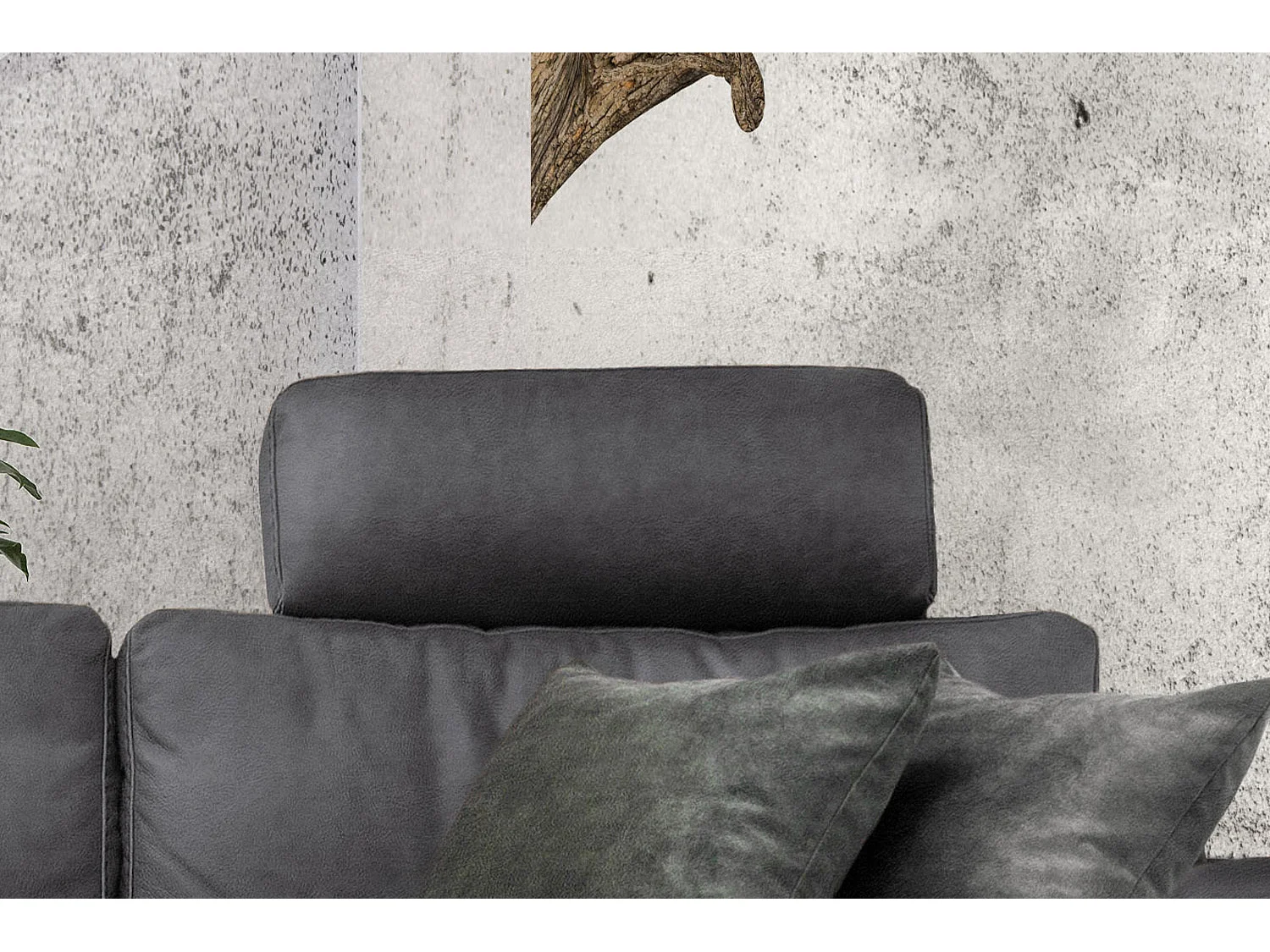 Canapé - Gris tissu tissé - LOLA