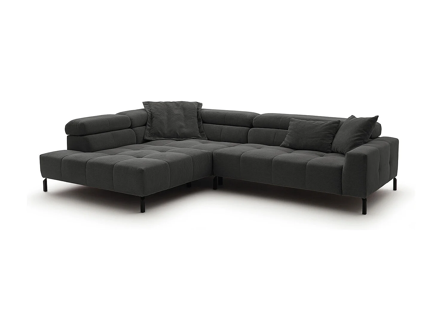 Ecksofa - Anthrazit Cord - OHIO