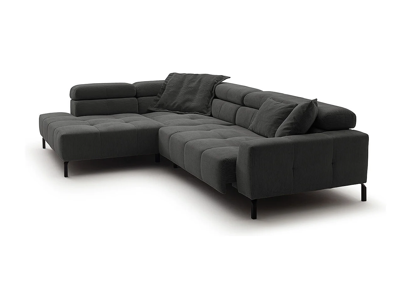 Ecksofa - Anthrazit Cord - OHIO